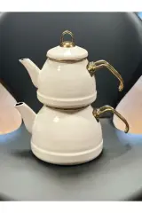 Monde Emaye White Çaydanlık Takımı