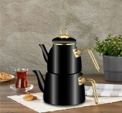 Monde Emaye Black Çaydanlık Takımı