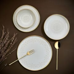 DENTELLE GOLD 24 PARÇA BONE PORSELEN YEMEK TAKIMI
